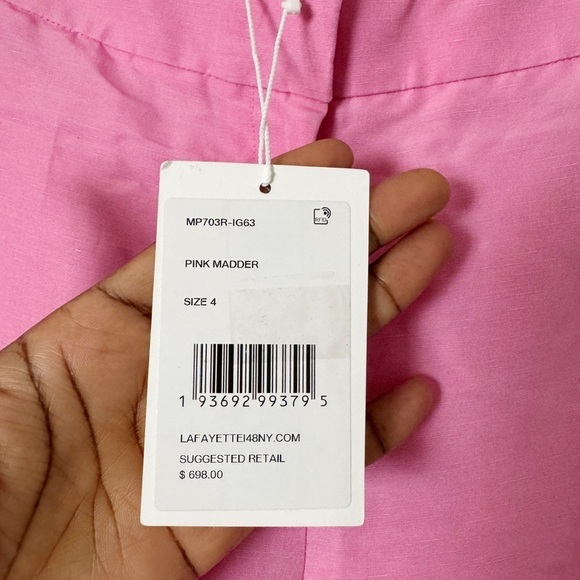 Lafayette 148 New York Barrow Linen & Silk Crepe Pants - Picture 6 of 9